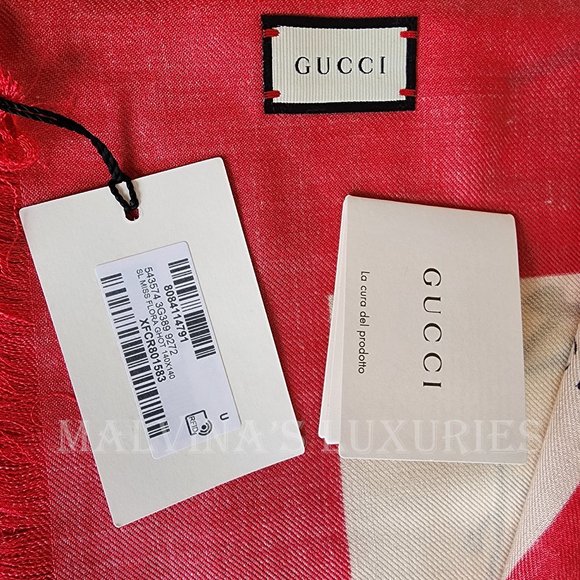 GUCCI SCARF MISS FLORA PRINT SHAWL WOOL SILK PINK BORDER SQUARE sz 55" - Picture 10 of 13